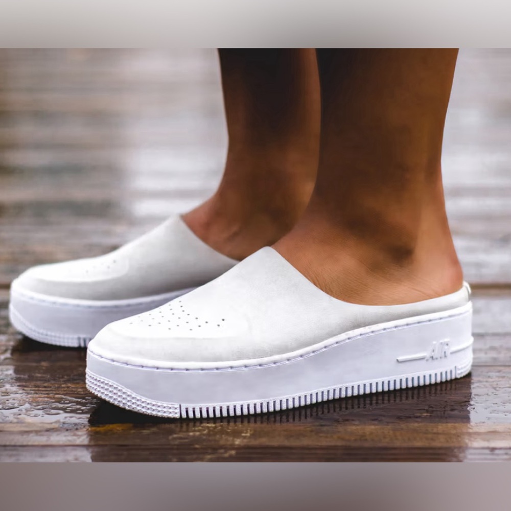 Nike Women's White Slip-On Platform Shoes